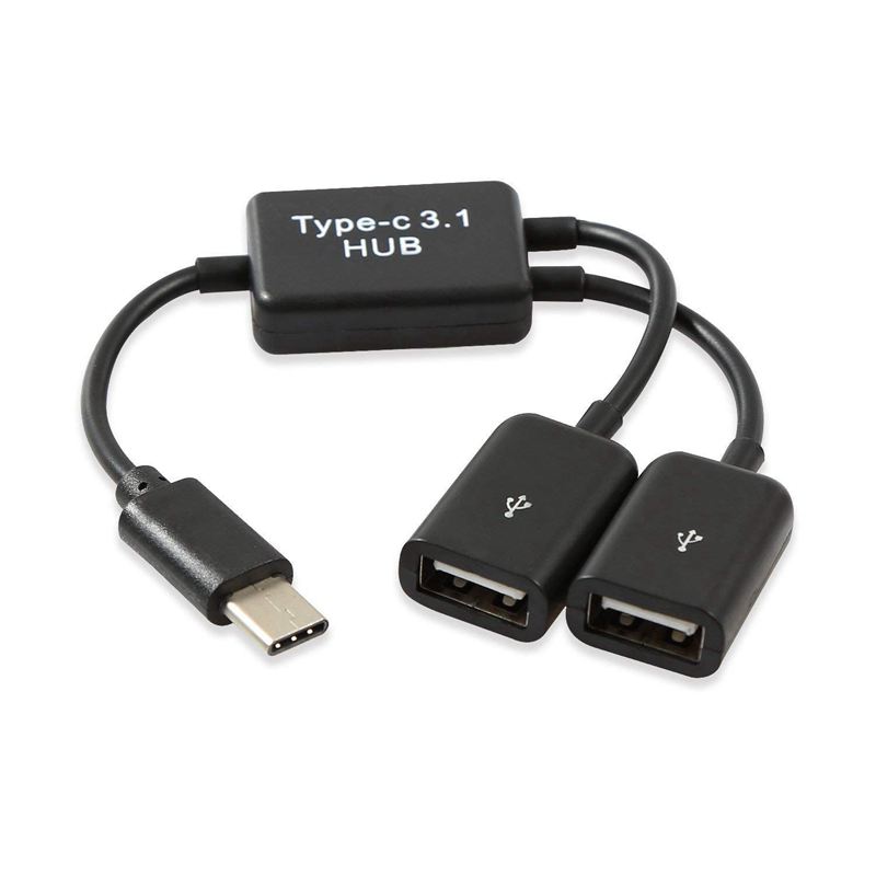 Type C OTG USB 3.1 mâle à double 2.0 femelle OTG Charge 2 ports HUB câble Y répartiteur