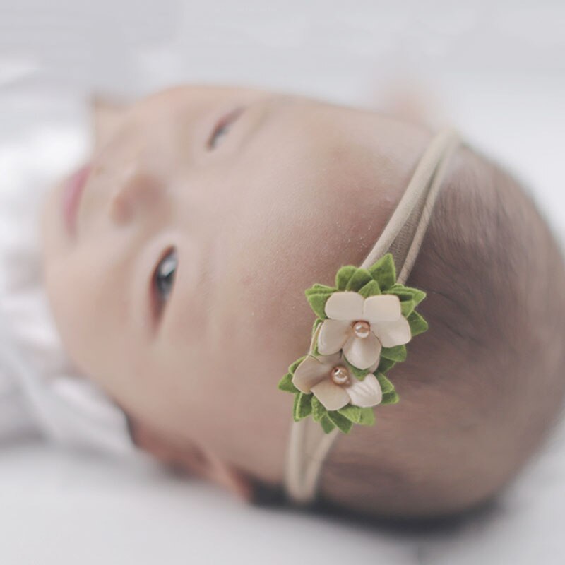 3Pcs/Set Cute Baby Girls Simulated Pearl Flower Headband Elastic Floral Hairbands Kids Hair Accessories
