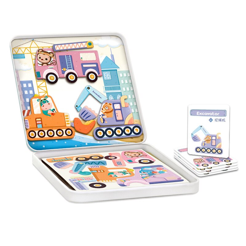 Editie Magnetische 3D Drie Dimensionale Puzzel Magnetische Stuk Cognitieve Spel Doos Educatief Kinderen Speelgoed: Multicolor