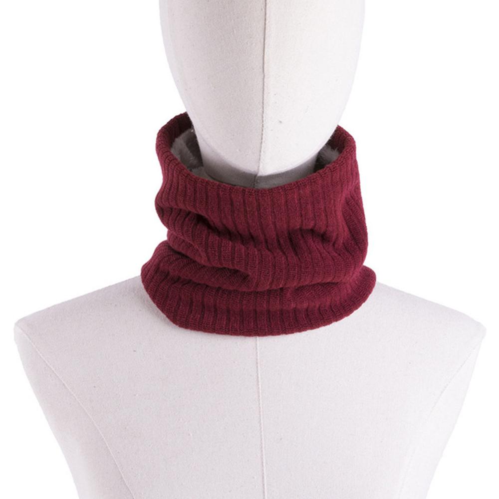 Winter Halswarmer Fleece Sjaal Voor Mannen Vrouwen Gebreide Masker Hals Cover Buis Hoofd Sjaal Voor Fietsen Skiën Wandelen: Dark red