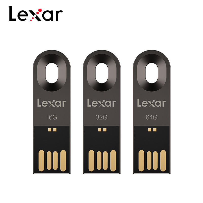 Lexar M25 Metal USB 2.0 Flash Drive, 32GB/64GB, Mini Size, Portable and Compact, Suitable for Car and Office Use, with Keychain