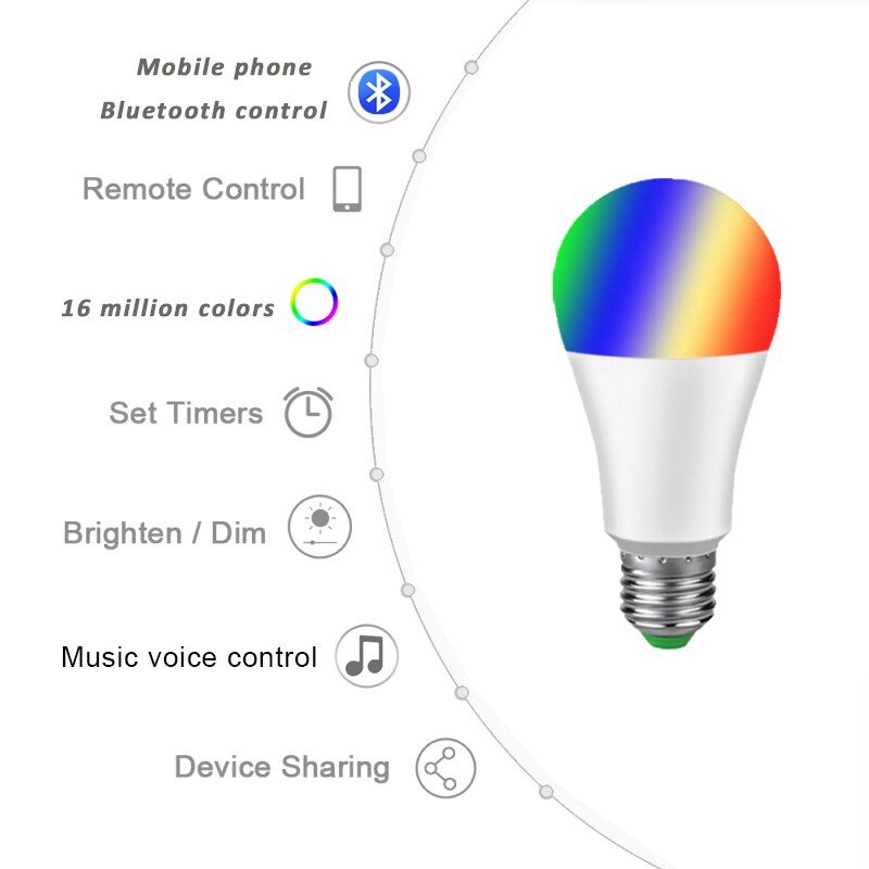 15w rgbw bluetooth  b22 e27 wifi smart led pære bt mesh net gruppe smart led lys lampe farveskift dæmpbar af ios/android app