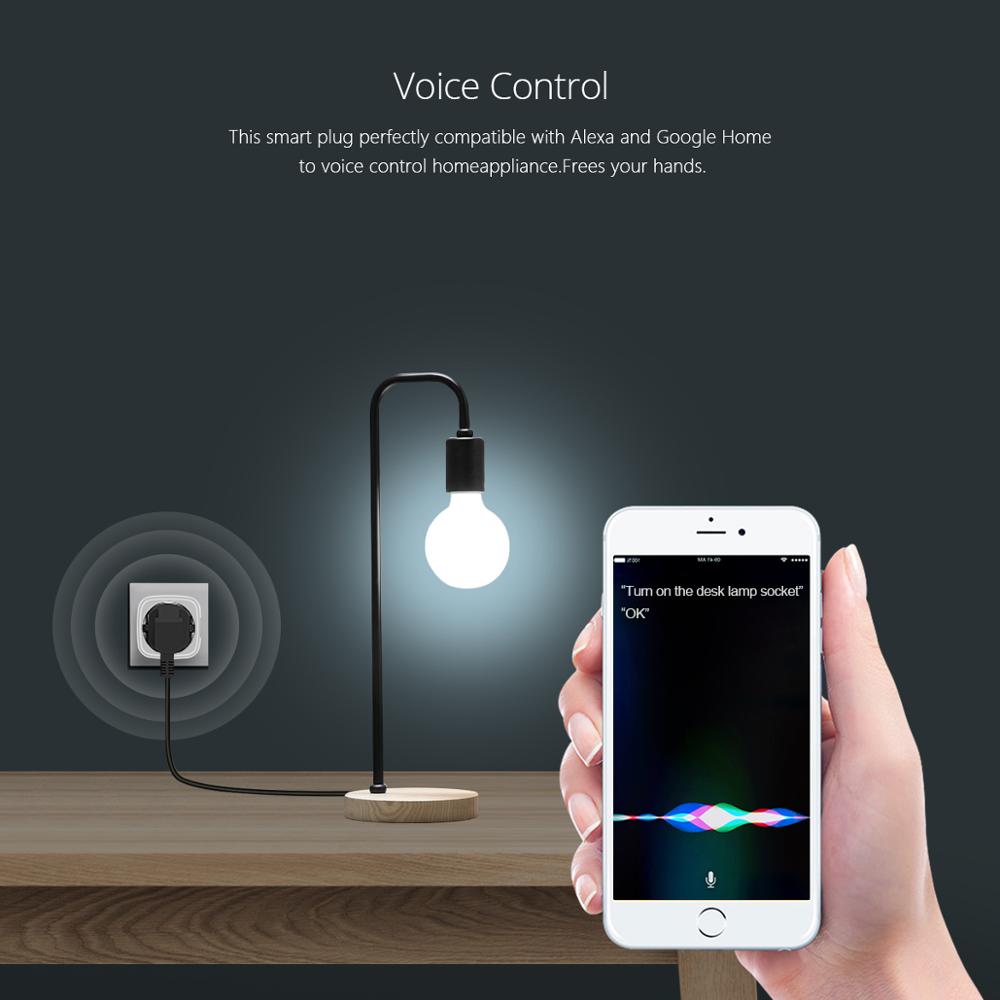 Smart home eu us smart socket trådløs wifi strømstikadapter 15a fjernbetjening siri stemmestyringsarbejde med apple homekit ios