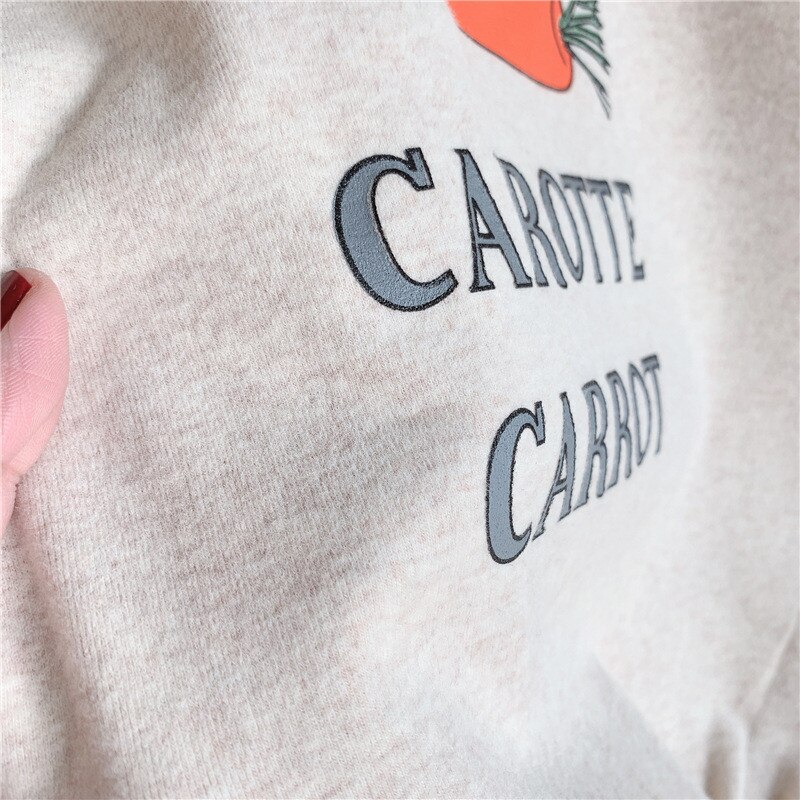 2020 del nuovo Bambino di Autunno Delle Ragazze di Modo Felpe Carota Stampa Vestiti di Cotone per I Bambini Bambino A Maniche Lunghe Della MAGLIETTA Delle Ragazze Pullover