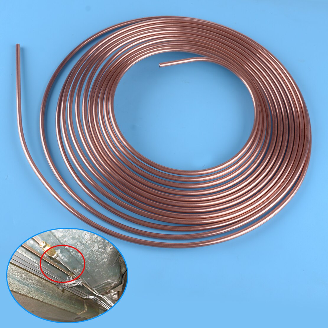 Citall 25 ft roll coil  of 3/16 "od kobber nikkel bremseledningssæt med 16 stk. fittings universal