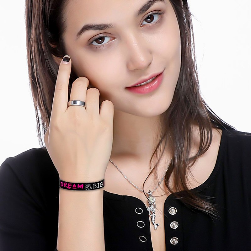 Frauen Männer Armbänder Traum, Glauben, Inspire, Schaffen Silikon Armbänder Groß Pack Von Inspirational Nachricht Armbänder