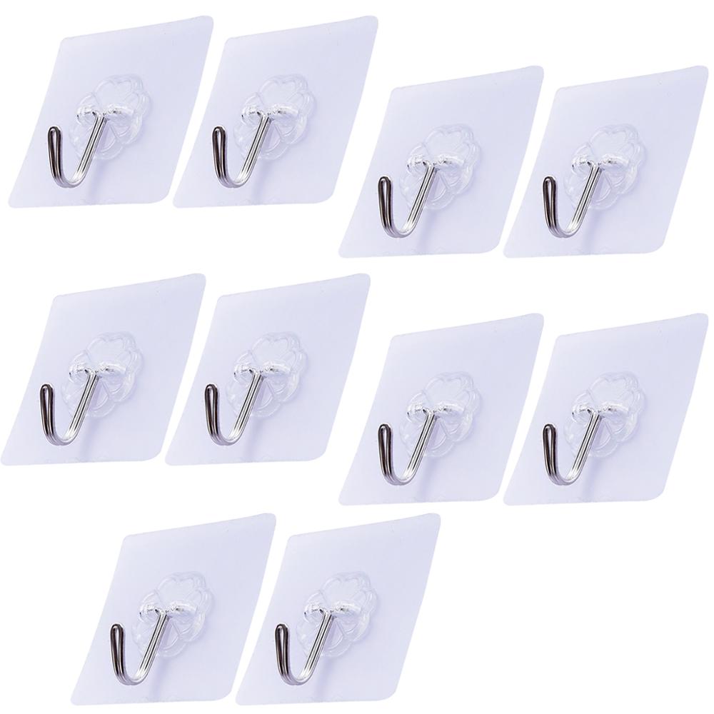 2/4/6/8/10 PCS Seamless Adhesive Hooks Suction Cup Adhesive Wall Vacuum Sucker Heavy Bathroom Transparent Load Rack
