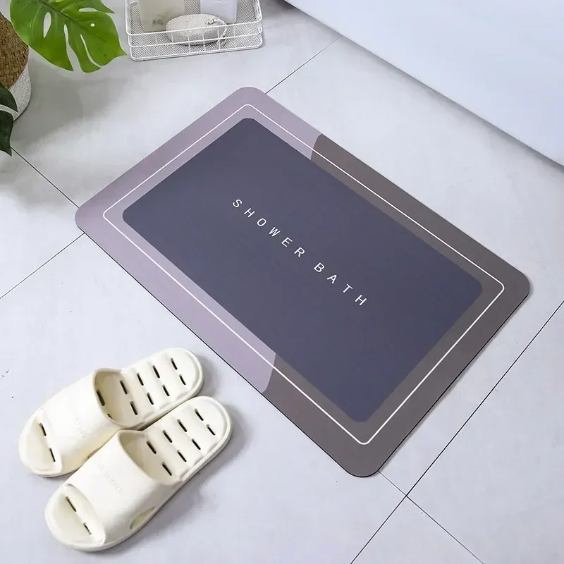 Saugfähige Badezimmer-Badematte, rutschfester Duschteppich, schnell trocknende Badematten, Küche, Eingang, Fußmatten, Heim-Fußmatte, Badewannen-Teppich: WHITE