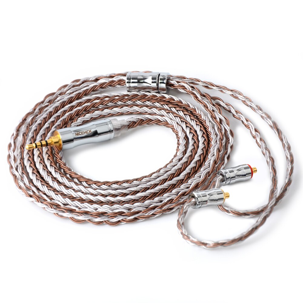 NICEHCK C16-5 Earphone Cable - 1.2m - 16 Core Copper Silver Mixed - MMCX/2Pin/QDC/NX7 Connectors: 2.5mm With MMCX