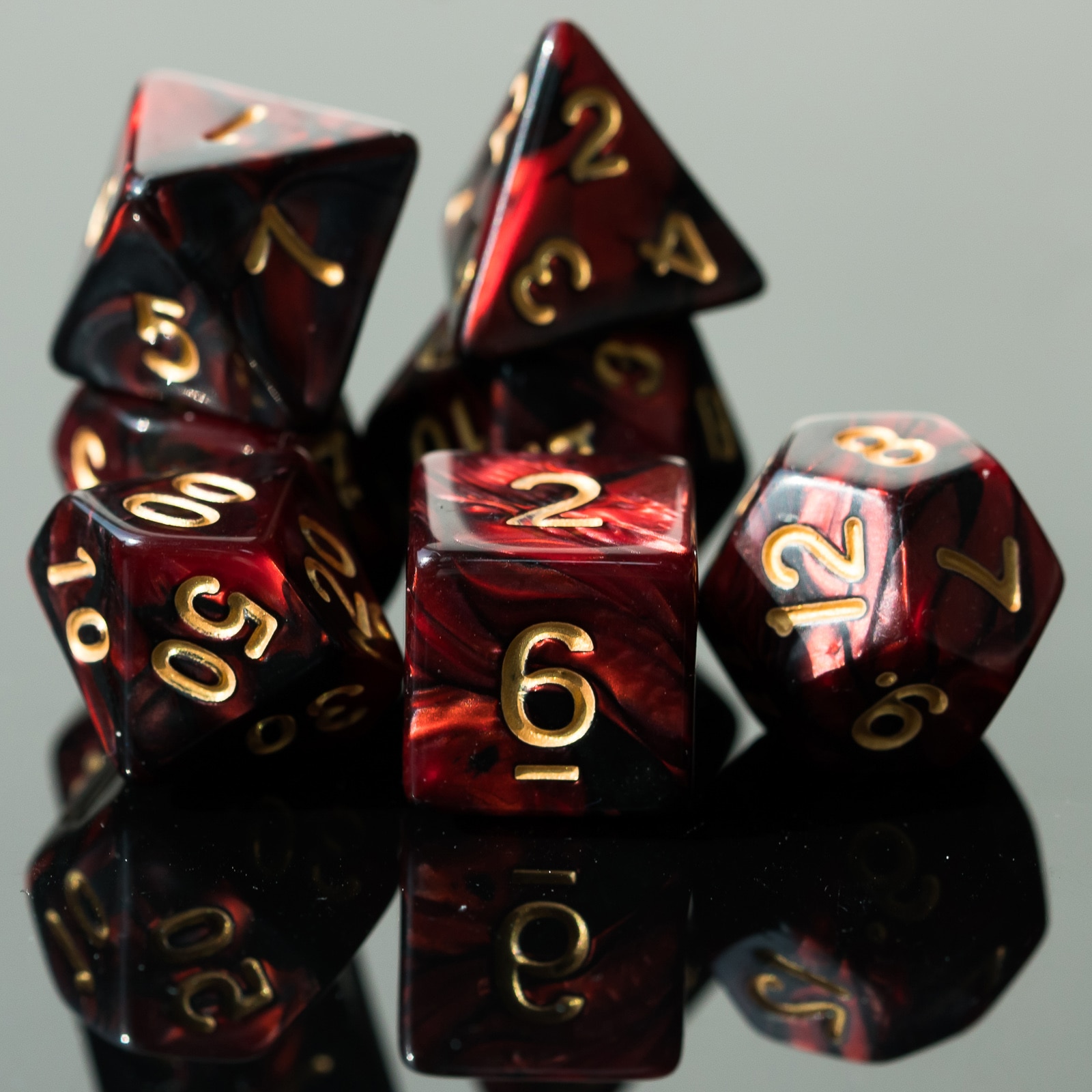 7 Stks/set Rood/Zwart Dnd Dobbelstenen Set Dubbel-Kleuren Polyhedrale Dobbelstenen D4 D6 D8 D10 D % D12 d20 Polyhedrale Dobbelstenen Voor Bordspel Rpg Dobbelstenen