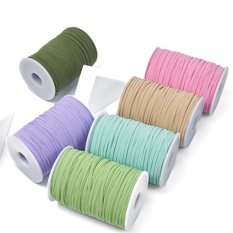 Banda de goma colorida de 3mm y 6mm, cinta elástica de costura, banda elástica de LICRA, tela de costura, accesorios de ropa DIY de 10 años