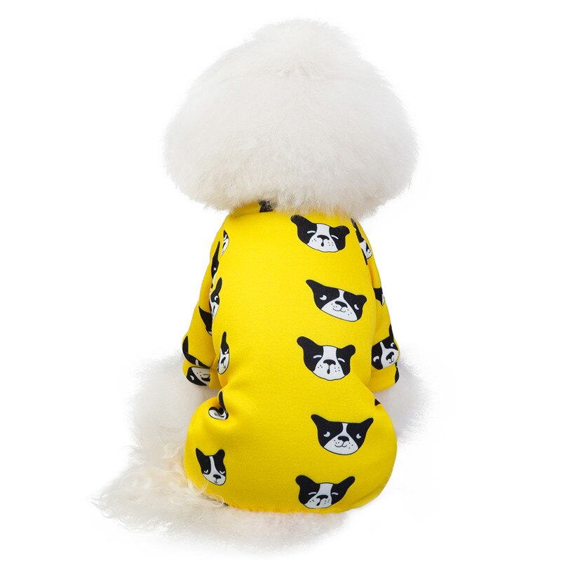Hvalpe jumpsuit lille hund romper teddy chihuahua tøj sweater: Gul / Xl