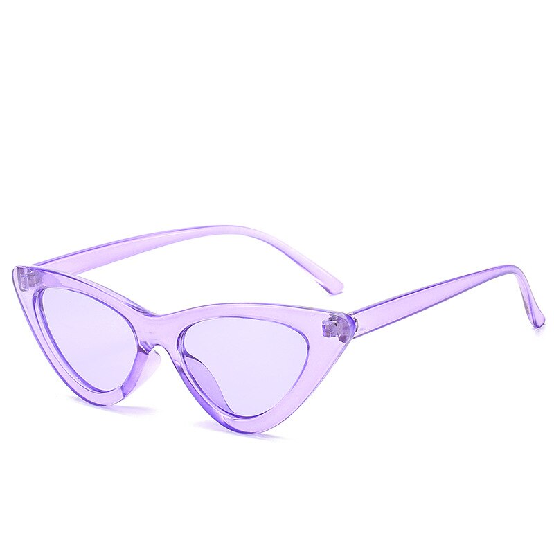 Cat eye solglasögon dam vintage små solglasögon  uv400 svarta nyanser retro cateye lunette de soleil femme oculos: Lila lila