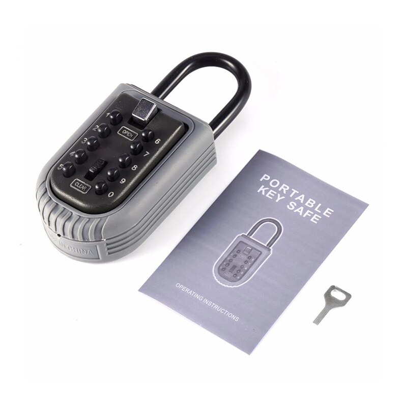 Key Lock Box Padlock Keys Safe Storage Security Combination Lock Box with 4 Digit Combination Password Home Outdoor Security