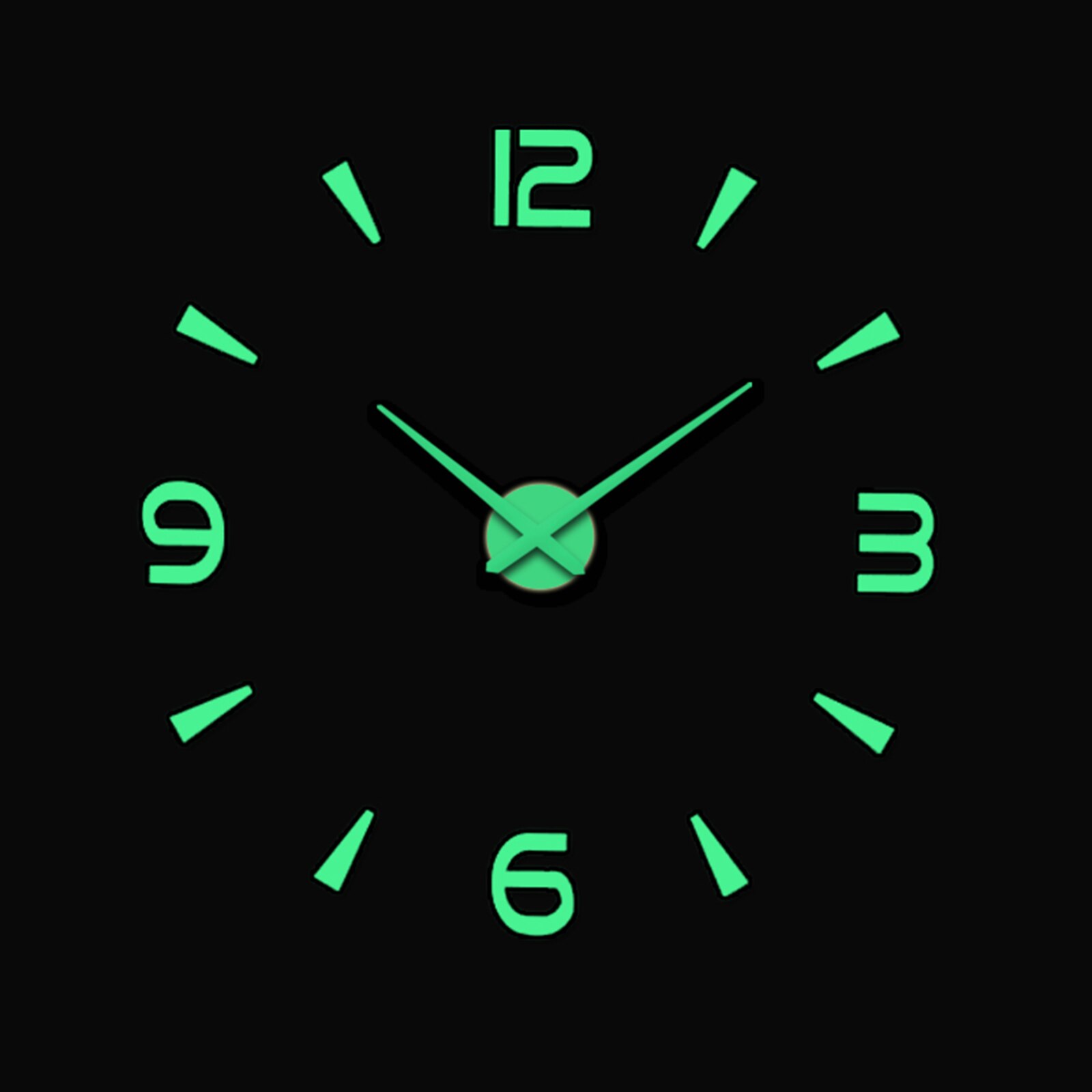 Luminous 3D Wall Clock Large Acrylic DIY Wall Sticker for Living Room Decoration Quartz Large Wall Clock: C