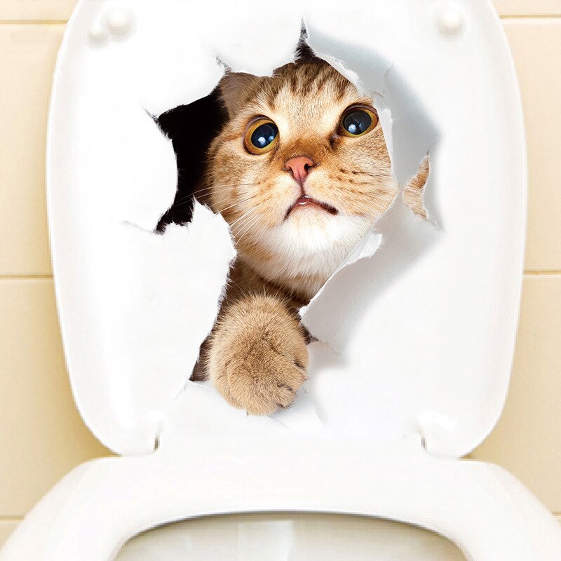 Nette 3D kätzchen wc Einfügen umweltschutz schlafzimmer wohnzimmer dekoration wasserdichte kombination nette katze Zauberstab aufkleber: G