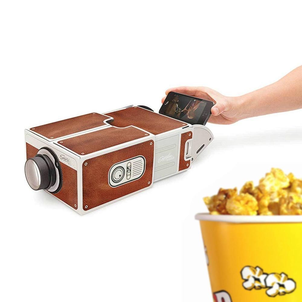 3D Projector Cardboard Mini Smartphone Projector Light Novelty Adjustable Mobile Phone Projector Portable Cinema