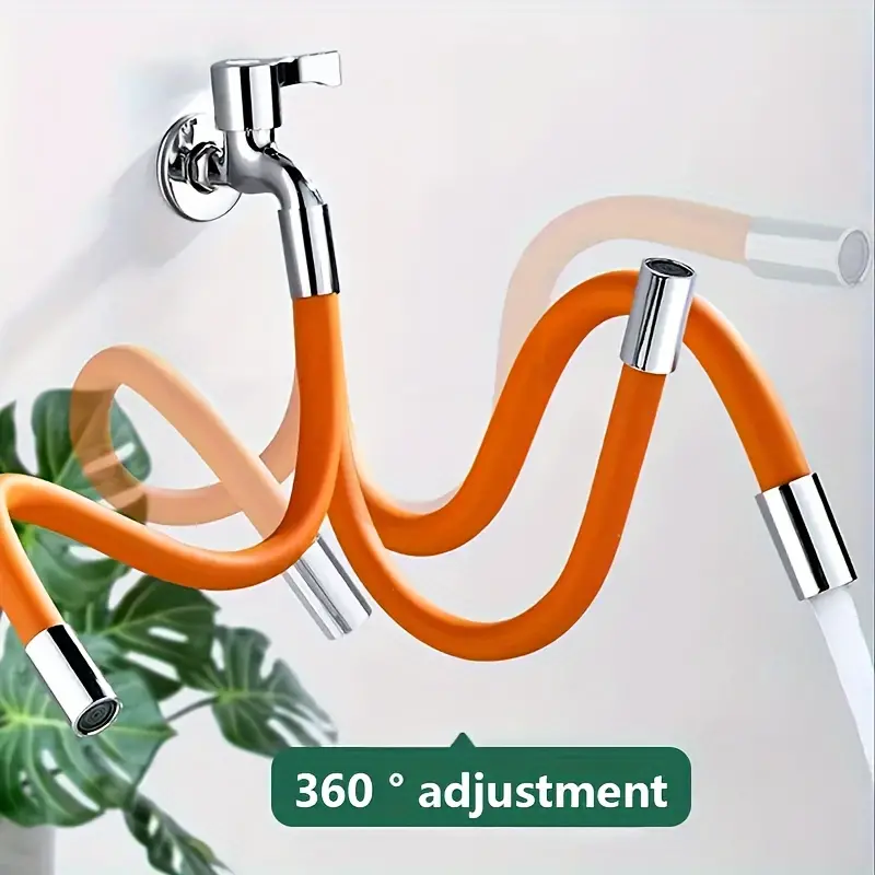 Flexibele kraanverlenger met 360° ° Rotatie, universele waterkraan rubberen verlengbuis, anti-spatontwerp voor gemakkelijke watervloer