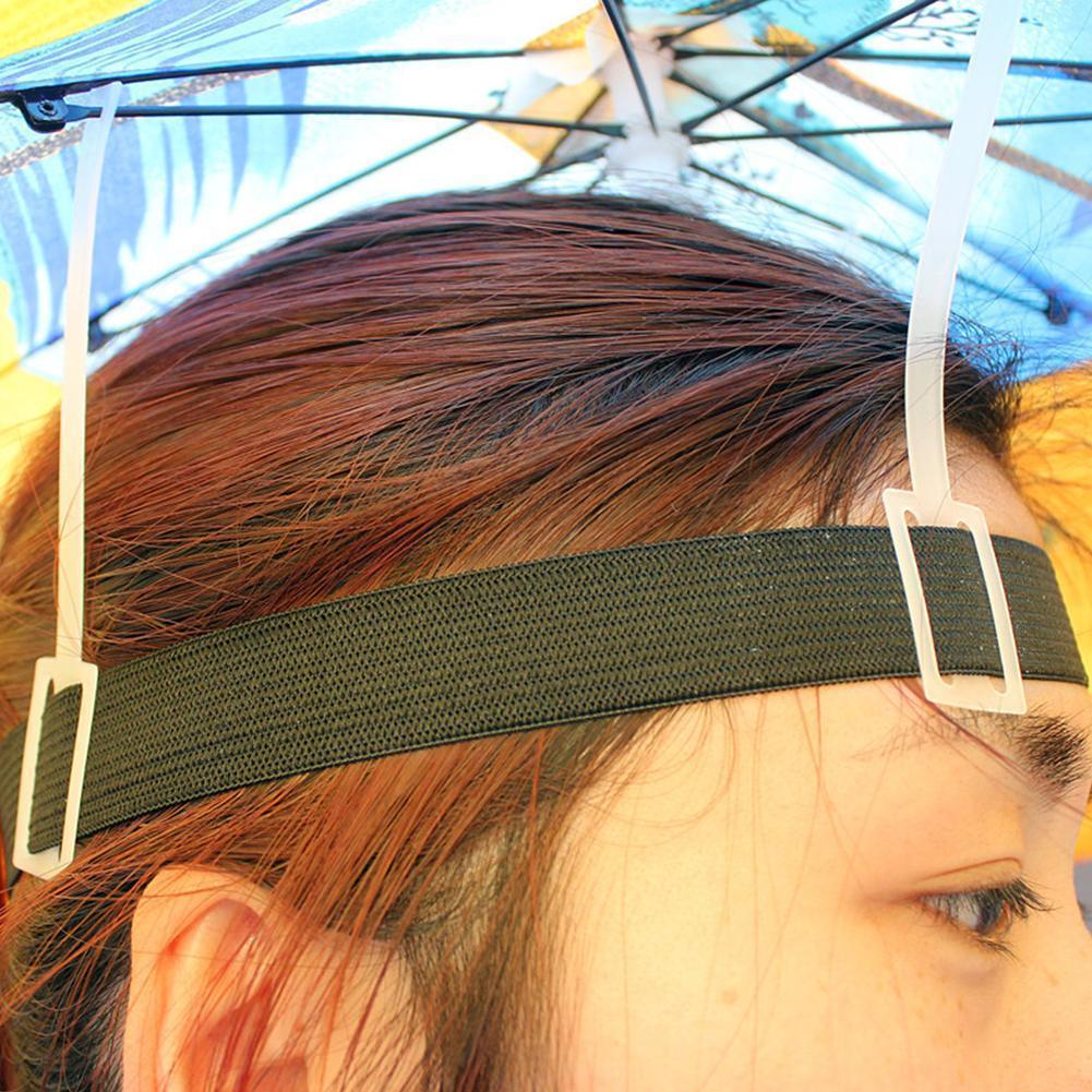 Chapeau de parapluie de pluie portable, pliable, extérieur, soleil, camping, chapeaux d'ombre, tête, plage, vêtements de sauna, accessoire étanche Fishi R7I0