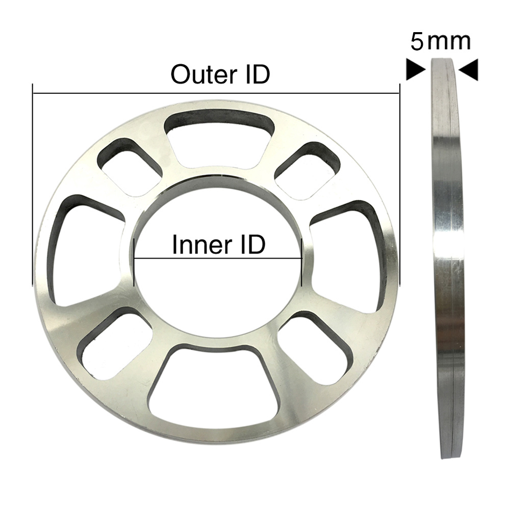 KKmoon 2Pcs 5mm/12mm Universal Aluminum 4 Hole Disc Brake Spacer Kit Thick Wheel Spacer