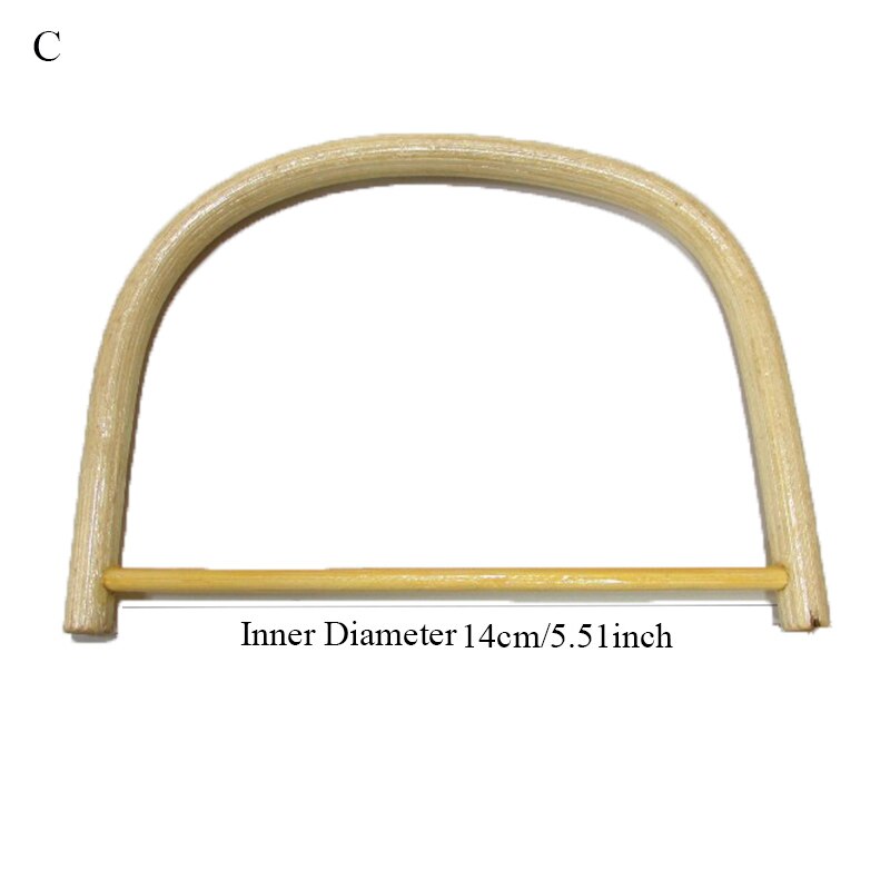 Round Wooden Handle for Handmade Handbag DIY Tote Purse Frame Making Bag Hanger D & Round shaped: a3