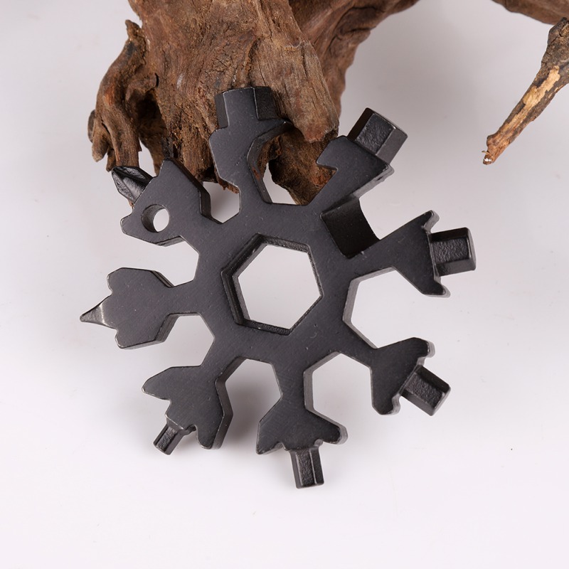 Multifunktionel nøglenøgle i rustfrit stål til snefnugform i haven, let håndtag til udendørs haveværktøj til haven