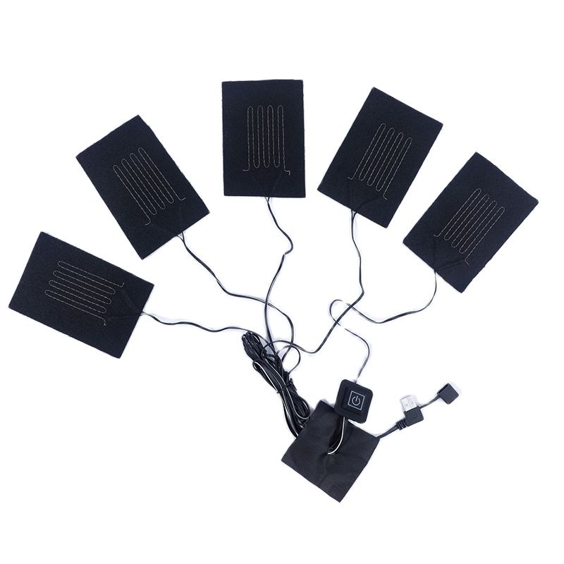 Usb-kledingverwarmingsmat met 3 instelbare temperatuurstanden, elektrische verwarmingsmat, verwarmingskussen voor vesten en jassen