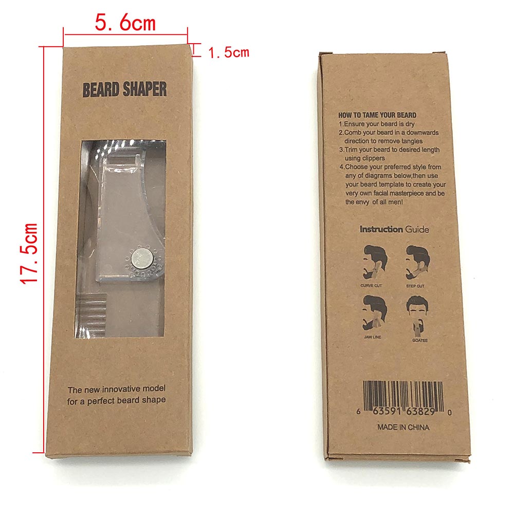 Beard Shaping Template Rotating Mustache Styling Comb Transparent Men Beard Shaver Beauty Tool