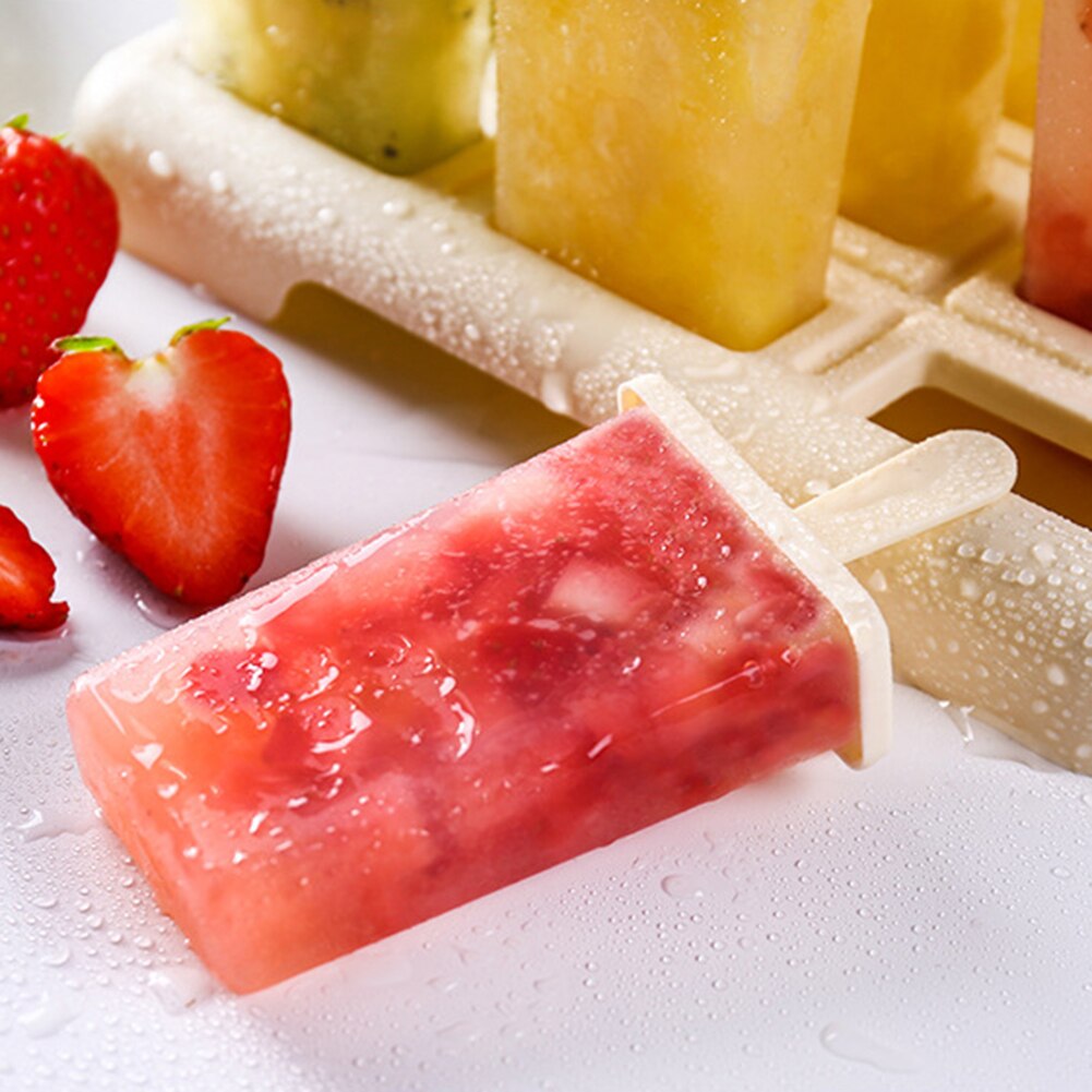 9 Cell Silicone Ice Cream Mould Diy Mold Ice Cube Tray Popsicle Barrel Dessert Ice Cream Mold With Popsicle Stick