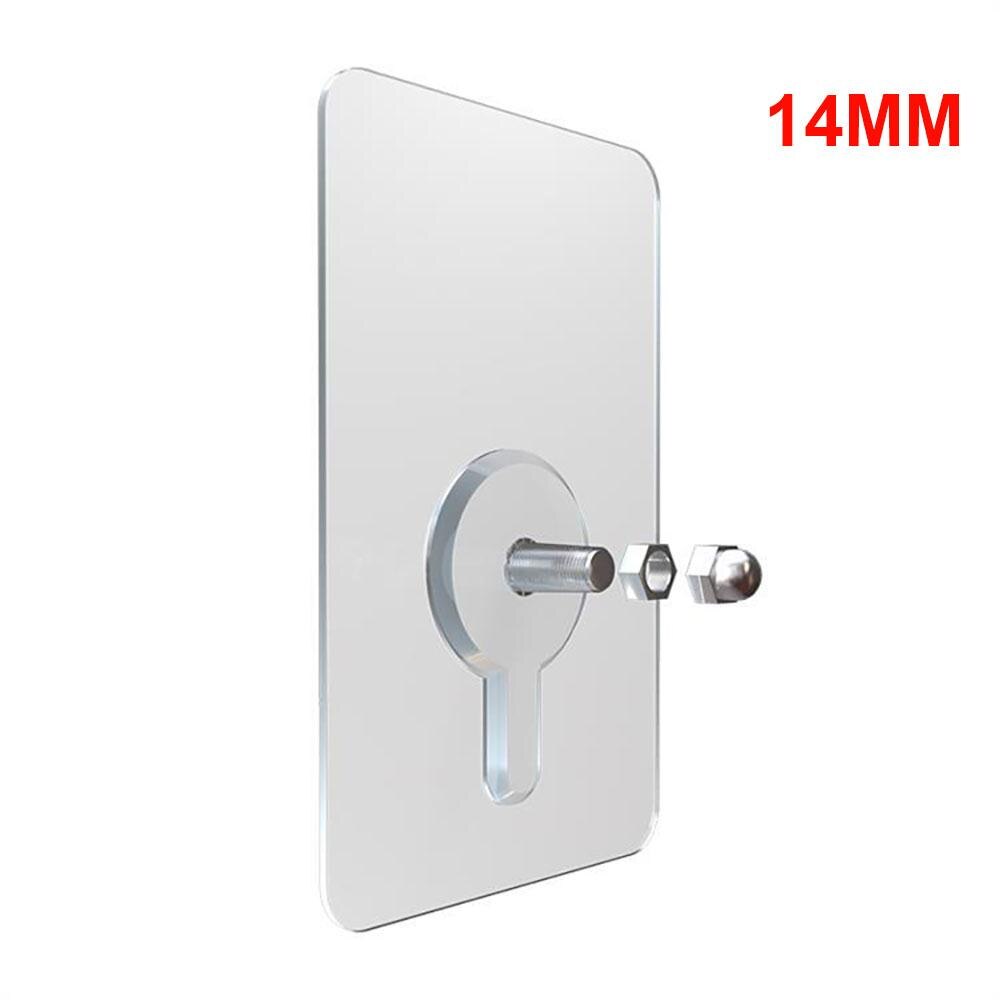 2pcs PVC adhesive nails wall poster Non-trace stick Wall Hook durable transparent strong adhesive screw Wall Nail hooks bathroom: 14mm