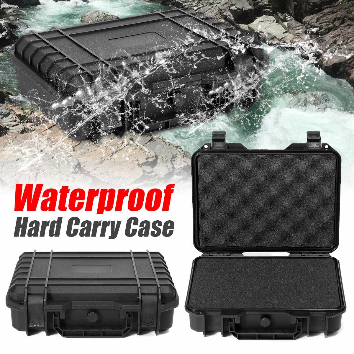 Waterproof Hard Carry Tool Case Bag Storage Box Equipment Tools Camera Photography With Sponge For Safety Protector Organizer