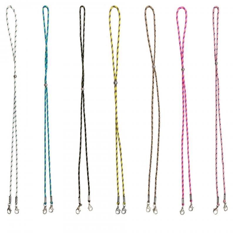 Long Adjustable Mask Hanging Rope Face Mask Lanyard Mask Holder Adjustable Traceless Ear Hanging Rope Two Hooks Wrist Strap Hand