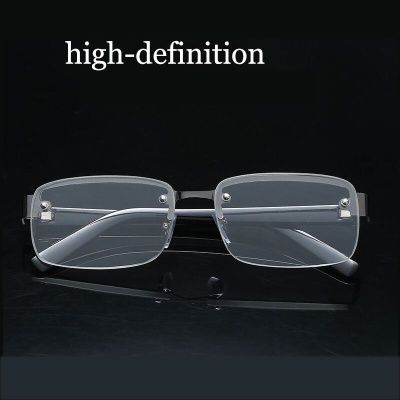 Anti-Scratch Real Glass Lens Reading Glasses Unisex Ultralight Full Rim Unbreakable Presbyopic Diopter Eyewear gold/silver