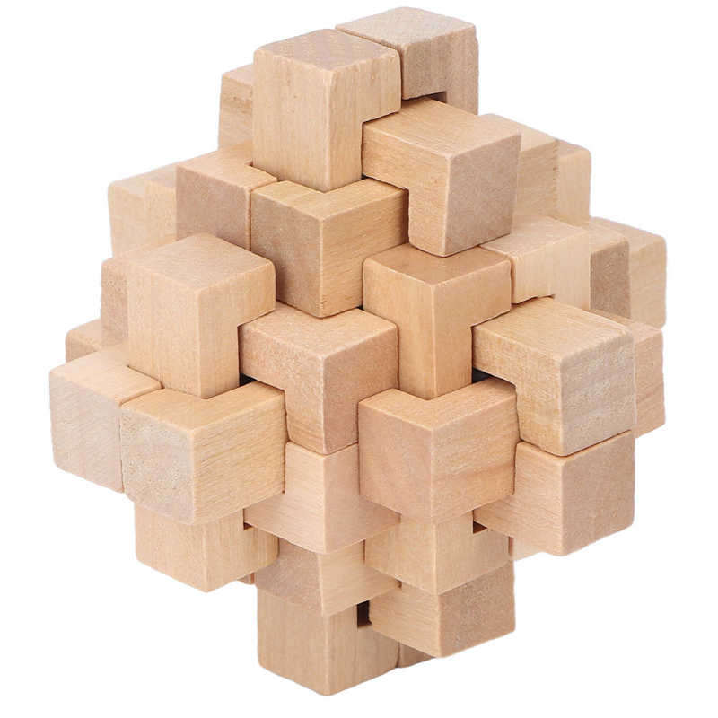Unlock Interlock Puzzle Logic Training Brain Development Wooden Portable Birthday Puzzle Unlock Toy for Home Office for