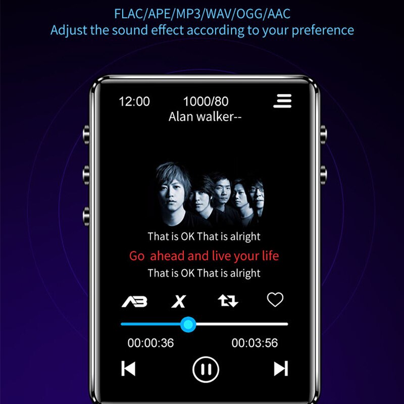 Lecteur Mp3 Mp4 Mp5 tactile, Bluetooth, 2.4 pouces, Compatible avec musique haute fidélité, vidéo, Radio FM, enregistrement, prend en charge une carte TF de 128 go