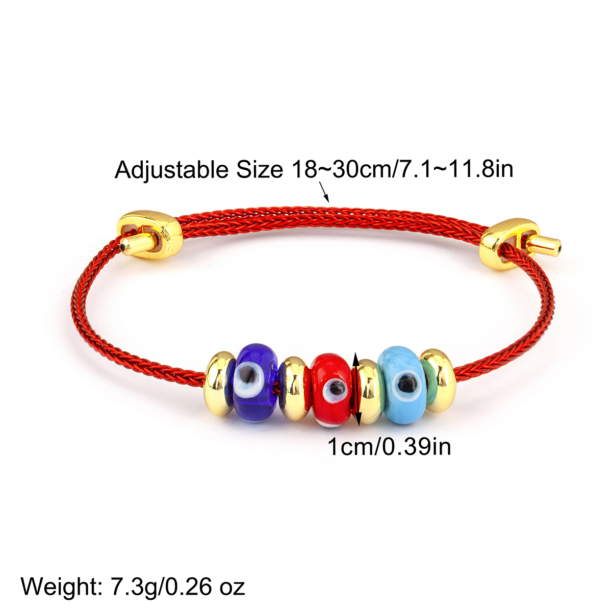 Nidin nueva pulsera de cuerda de ojo malvado turco de la suerte ajustable para mujeres estilo Punk de personalidad de joyería