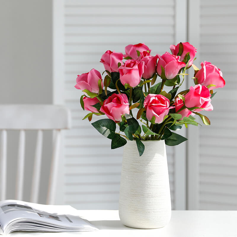 10 pc/ set 50 cm champagne ros blommor bunt röda rosor konstgjord blombukett bröllop bord dekor heminredning