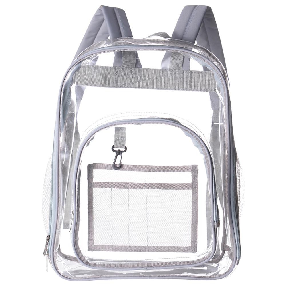 Tasche für Sport Klar Rucksack Durchsichtig Rucksack transparent Klar Rucksack für Arbeit Schule Schwimmen Sport Frauen: Grau