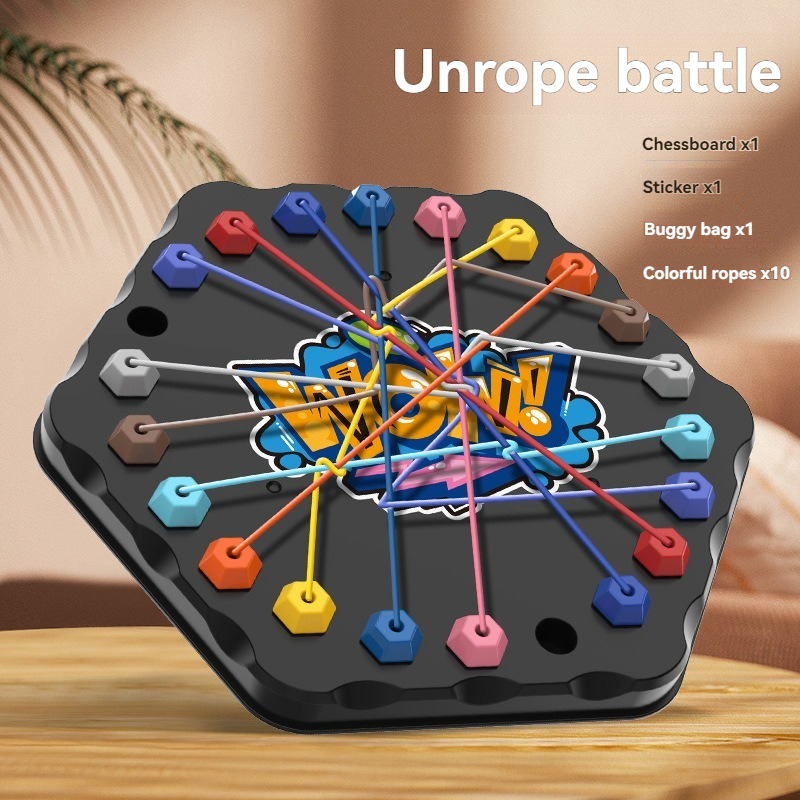 Kid Touw Knopen Puzzel Bordspel Kleur Lijn Twisted Connected Touwen Tafelspel Ouder-kind Interactief Speelgoed: Rood