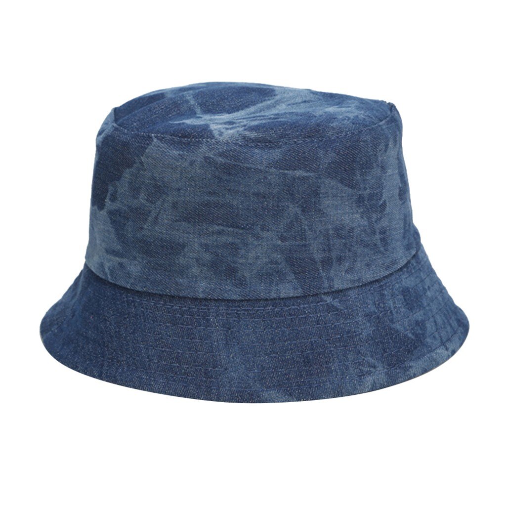 Gorra de deportes de playa lavados, sombrero de cubo, Jean en blanco, gorra de pesca, sombrero plano de pescador, ala ancha, playa, informal, Vintage: ColorC