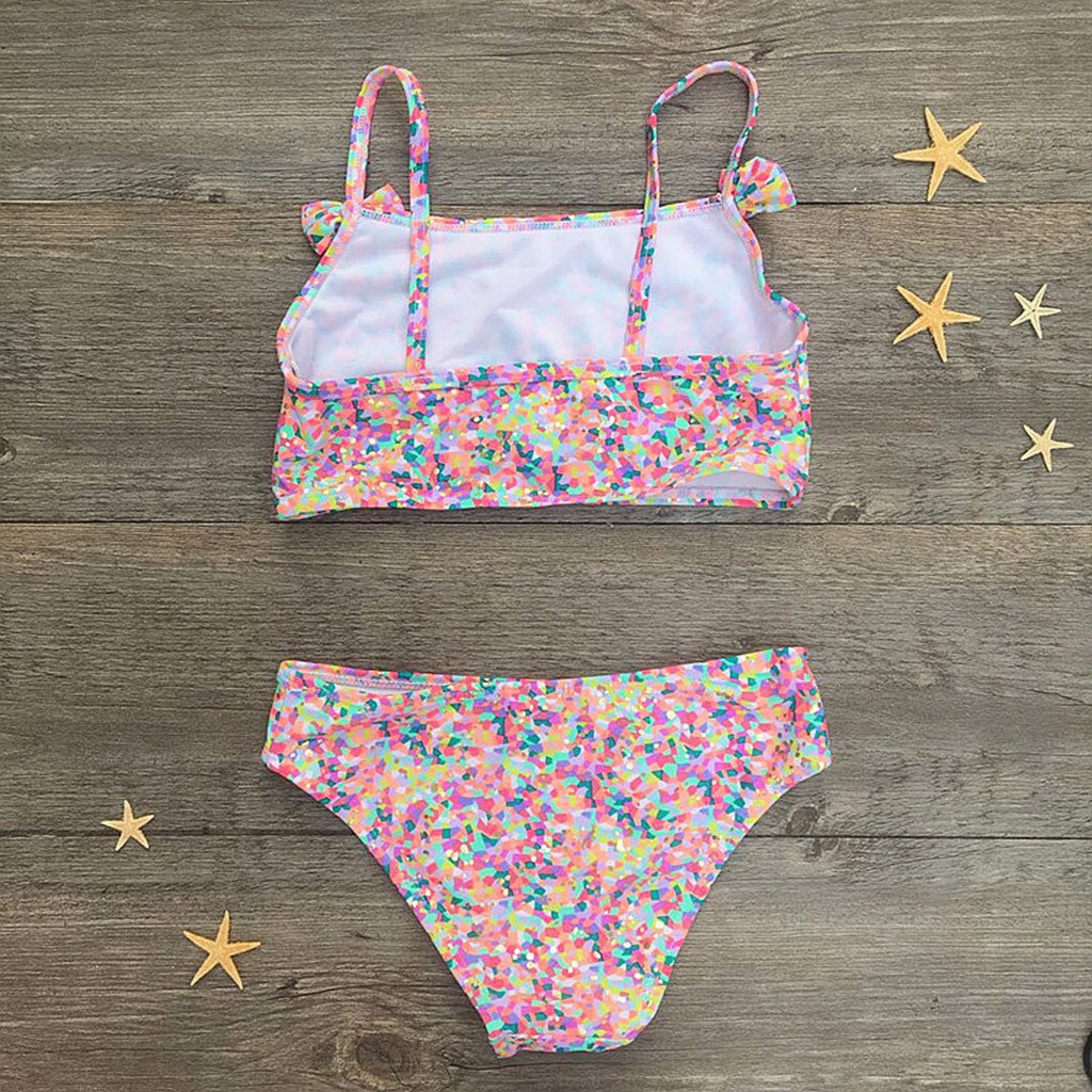 Bañador con lazo Floral para niñas pequeñas, traje de baño de una pieza, conjunto de Bikini para playa, traje de baño para niña #30