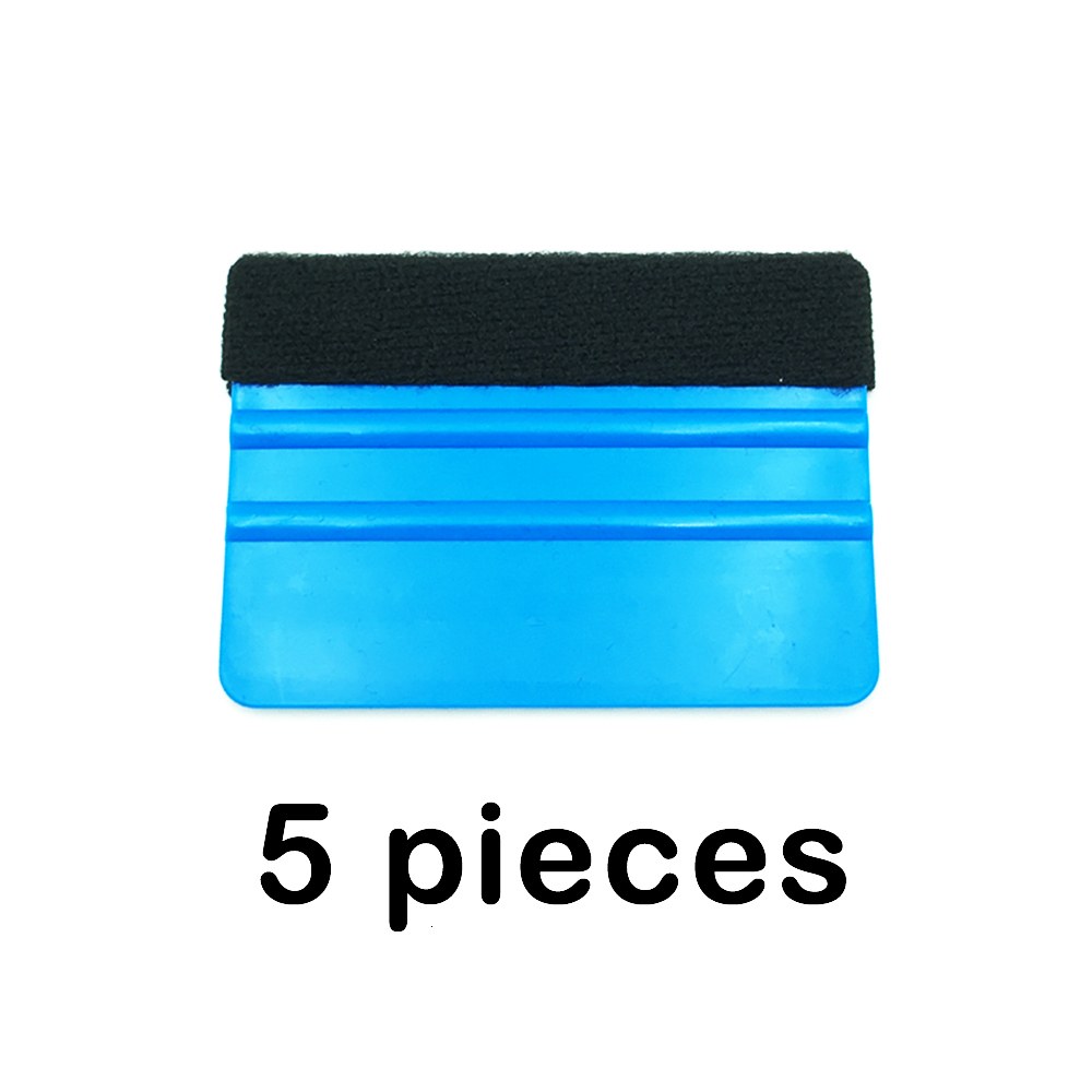 Cheshjong Auto Styling Vinyl Wrap Film Auto Gereedschap Blauw Schraper Rakel Met Vilt Rand Venster Tint Tool Accessoires 5/ 10PCS: Bruin