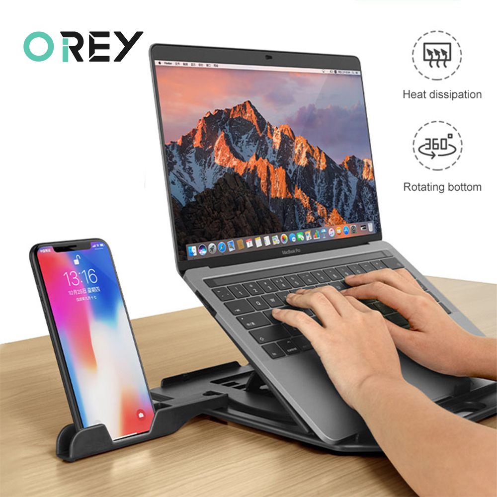 Bærbar bærbar stativ justerbar til macbook luft pro sammenleggbar støtte bærbar pc-utgangspunkt nettbrett stativ kjøleskap telefonholder stigerør