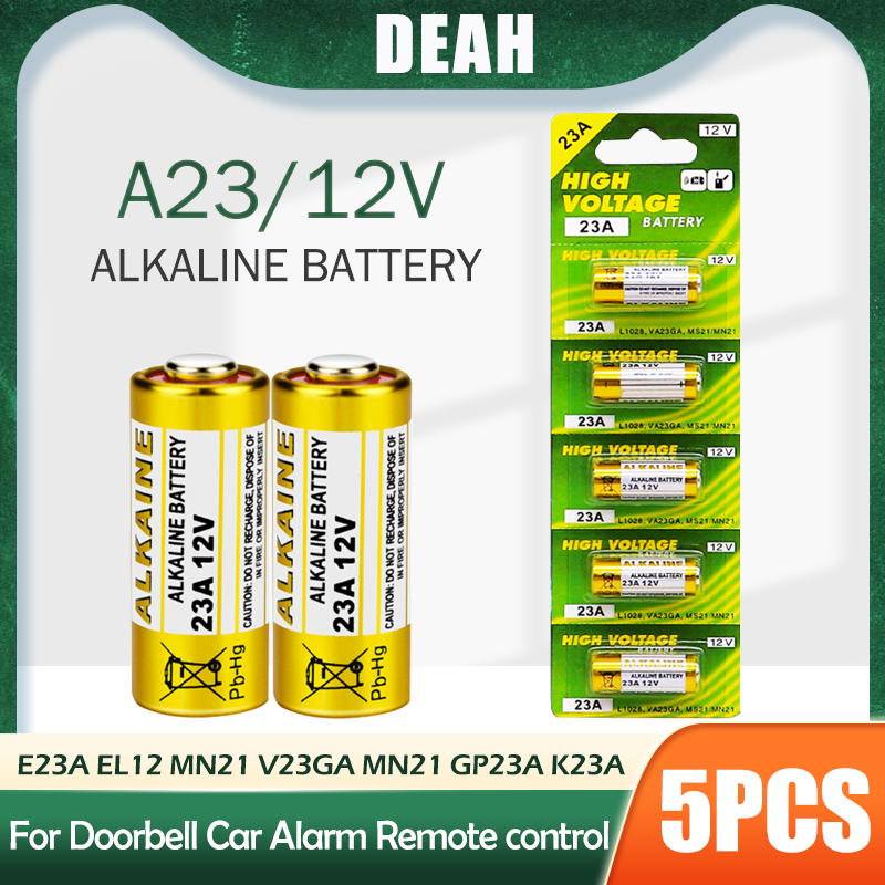 5Pcs 12V Alkaline Batterij A23 23A 23GA A23S E23A EL12 MN21 MS21 V23GA L1028 GP23A LRV08 Voor Remote controle Deurbel Speelgoed Droge Cel