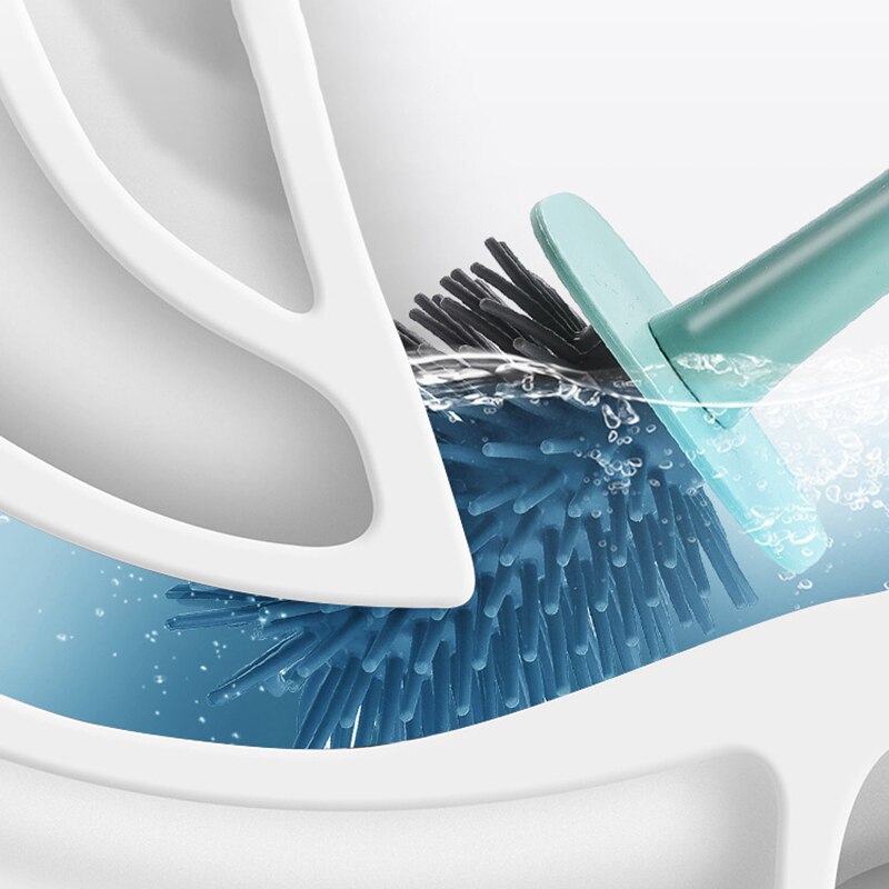 Terup Tpr Toiletborstel Lange Steel Zachte Rubberen Wc Borstel Met Base Badkamer Schoonmaken Tool Thuis Bad Accessoires