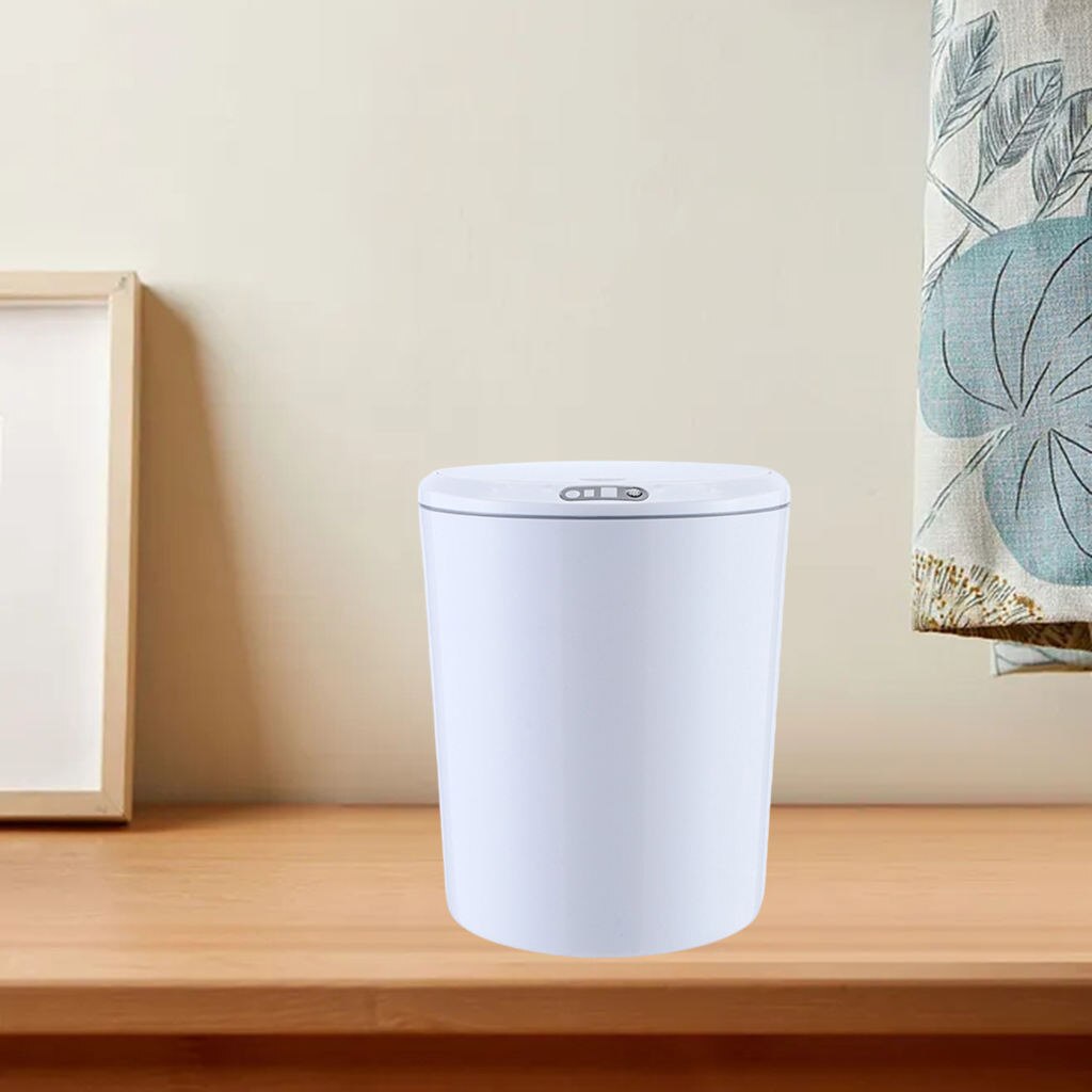 3/5L Smart Inductie Prullenbak Smart Sensor Kleine Automatische Prullenbak Thuis Intelligente Elektrische Vuilnis Voor Slaapkamer Badkamer: White 5L