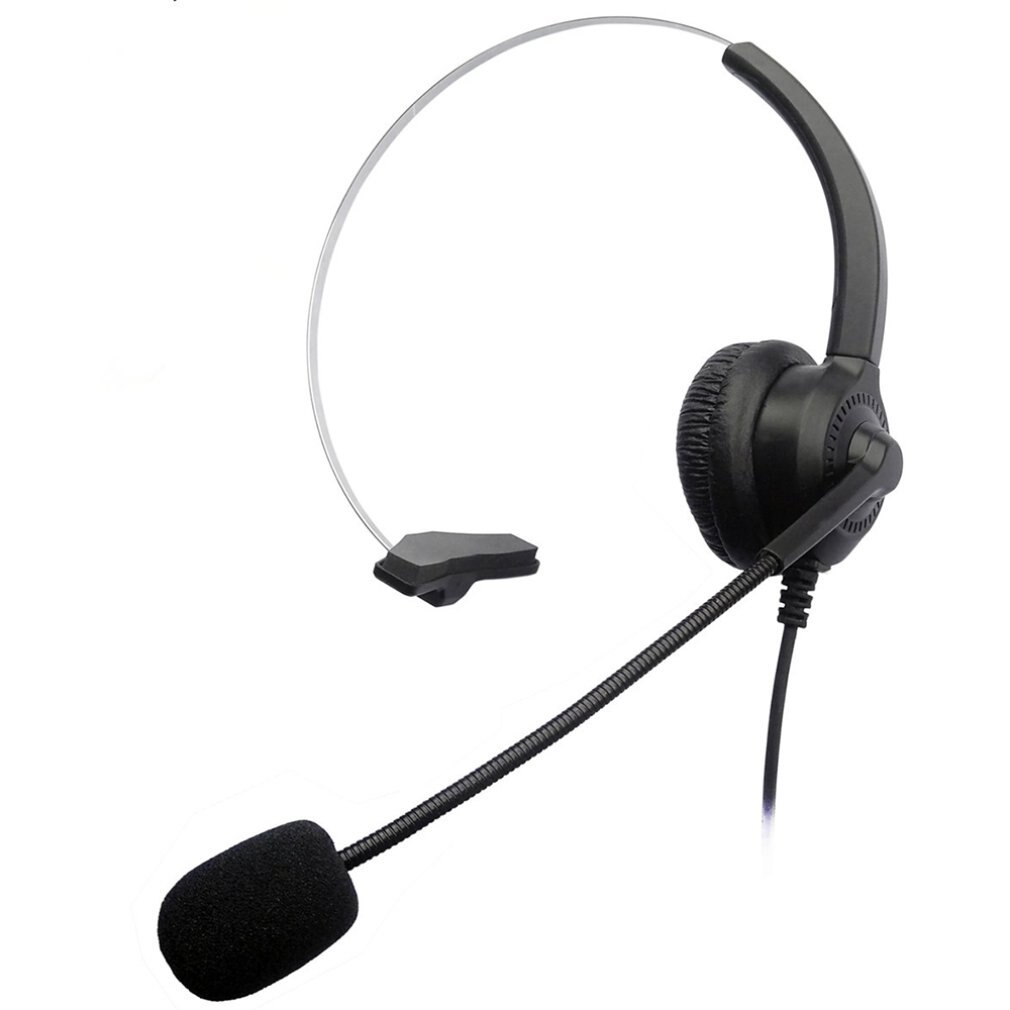 Call center headset med mikrofon 3.5mm stik telefon stemme interphone hovedtelefon til computer pc spil volumen kontrol