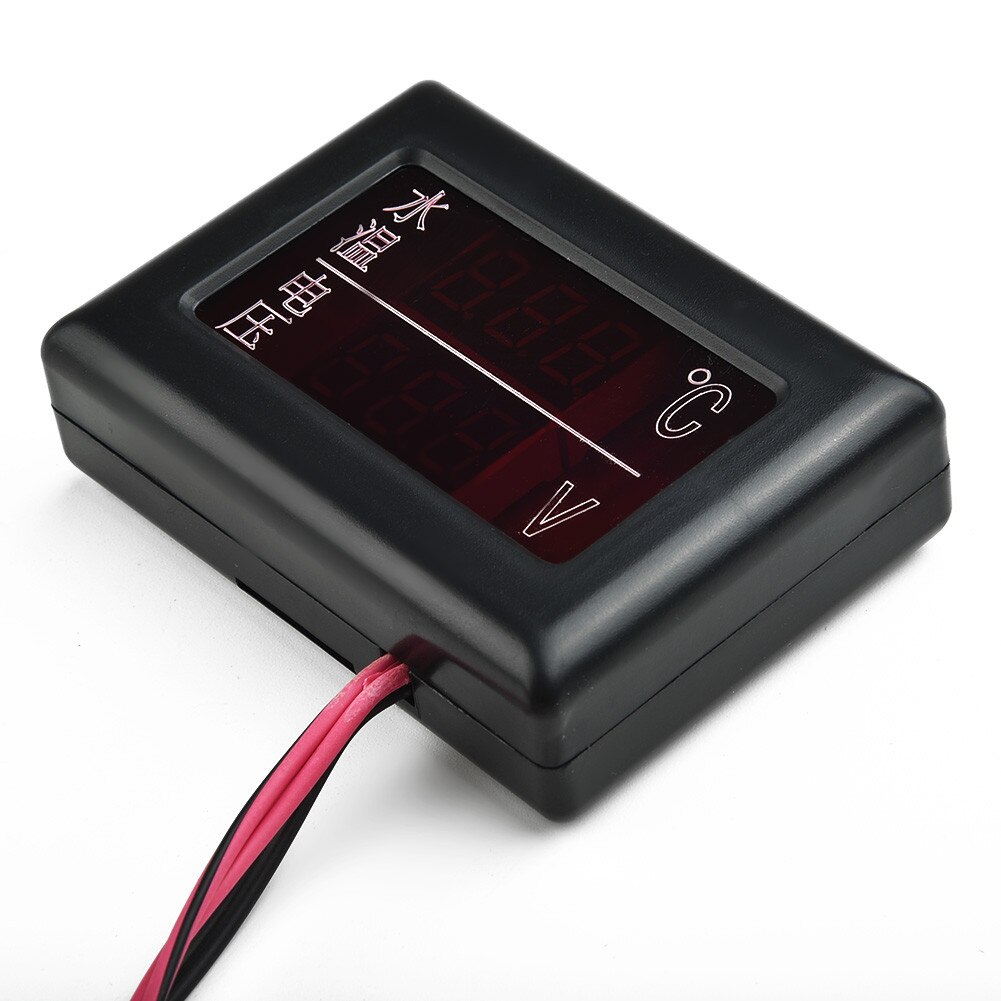 Cable Water Temperature Voltmeter M10 Voltmeter Water Temp Sensor 2 in 1 3-Digit