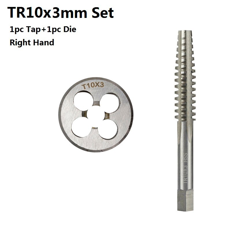 Hss skruvgänga och matrisuppsättning 2 st höger rotation cnc för metallbearbetningssats maskinplugg skruvborrborr runt matris: 2 st  tr10 x 3 set