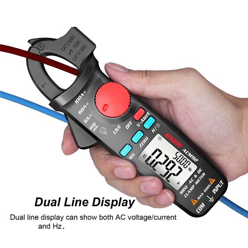 Digital Multimeter Clamp Meter AC DC Current 100A 0.1/1mA Car Repair Ammeter True RMS Clamp Tester NCV Voltmeter 600V Auto Range